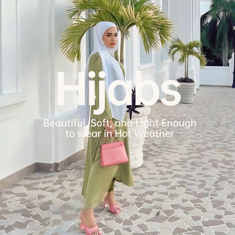 Harewom Chiffon Hijab for Women Sheer Shawl and Wraps for Wedding Bridal Scarves Summer Lightweight Sun-proof Scarf - Image 3